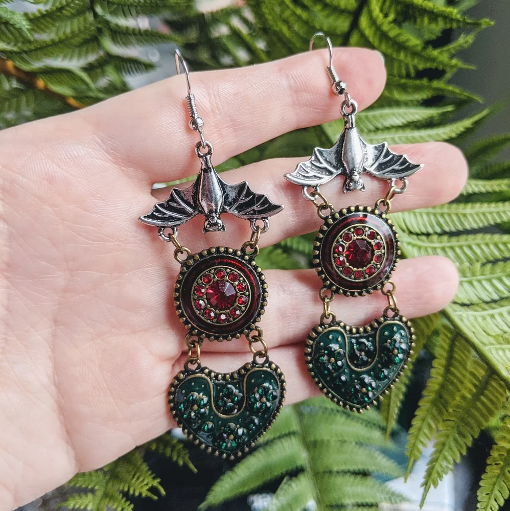 Bats Can Be Glam Rhinestone Earrings